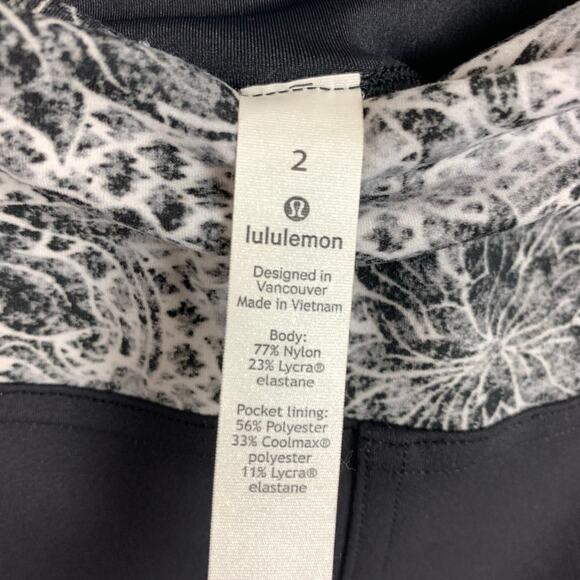 Lululemon Womens Sweat & Repeat Crop 21" Serigraph Starlight Black Multi Size 2 - Picture 12 of 13